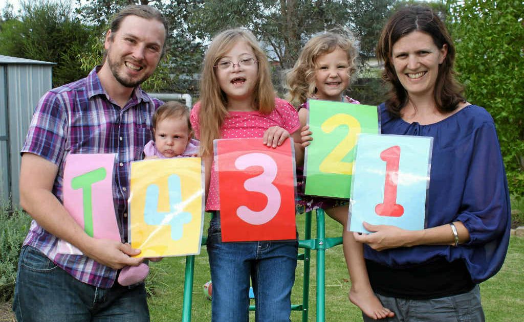 Rachel Leslie (right), her husband Gavin, and daughters Adele, Imogen and Stella, are hosting an afternoon tea for World Down Syndrome Day. Rachel Leslie (right), her husband Gavin, and daughters Adele, Imogen and Stella, are hosting an afternoon tea for World Down Syndrome Day.